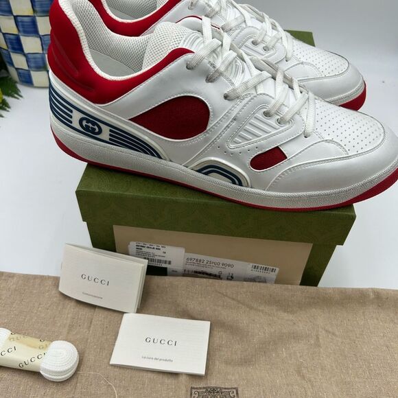 Men’s Gucci demetra leather basket sneakers size 13 made in Italy - Picture 2 of 9